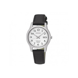 Seiko klockarmband SGEH69P1 / 7N42 0GE0 Läder Svart 22mm + sömmar svart
